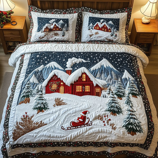 Snowy Town 3-Piece Quilted Bedding Set GFTOTL1430