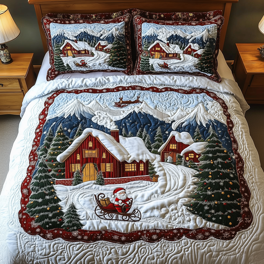 Peaceful Christmas Season 3-Piece Quilted Bedding Set GFTOTL1433