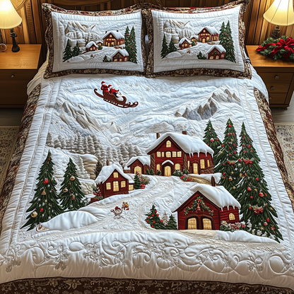 Peaceful Christmas Season 3-Piece Quilted Bedding Set GFTOTL1438