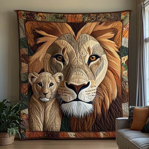 Lion and Mom Bond of Love Quilted Blanket GFTOTL1519