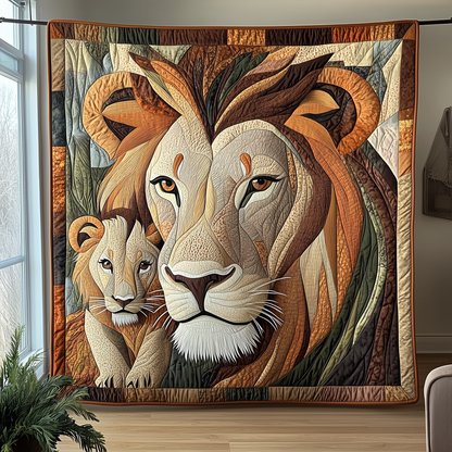 Lion and Mom Bond of Love Quilted Blanket GFTOTL1521