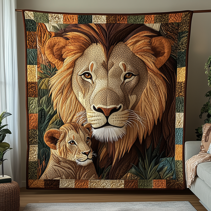 Lion and Mom Bond of Love Quilted Blanket GFTOTL1522