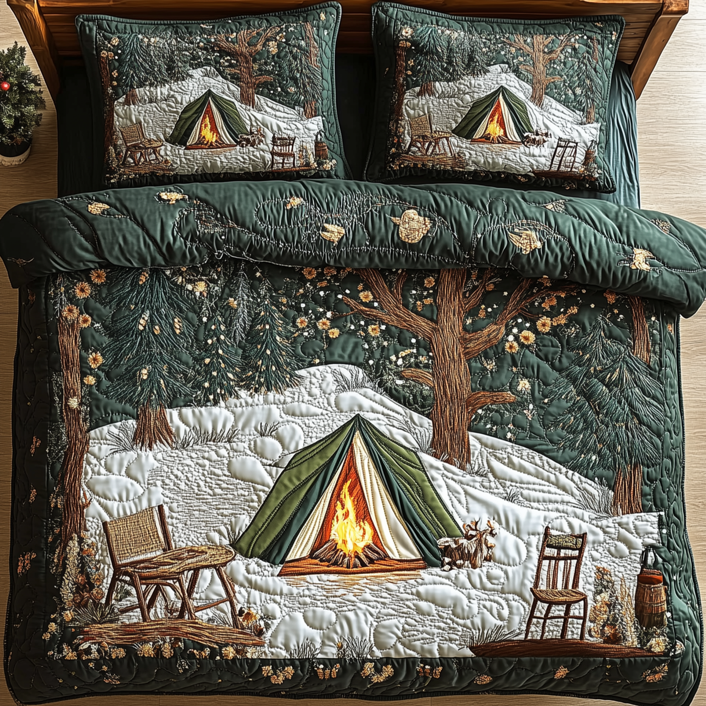 Peaceful Camping Life 3-Piece Quilted Bedding Set GFTOTL1533