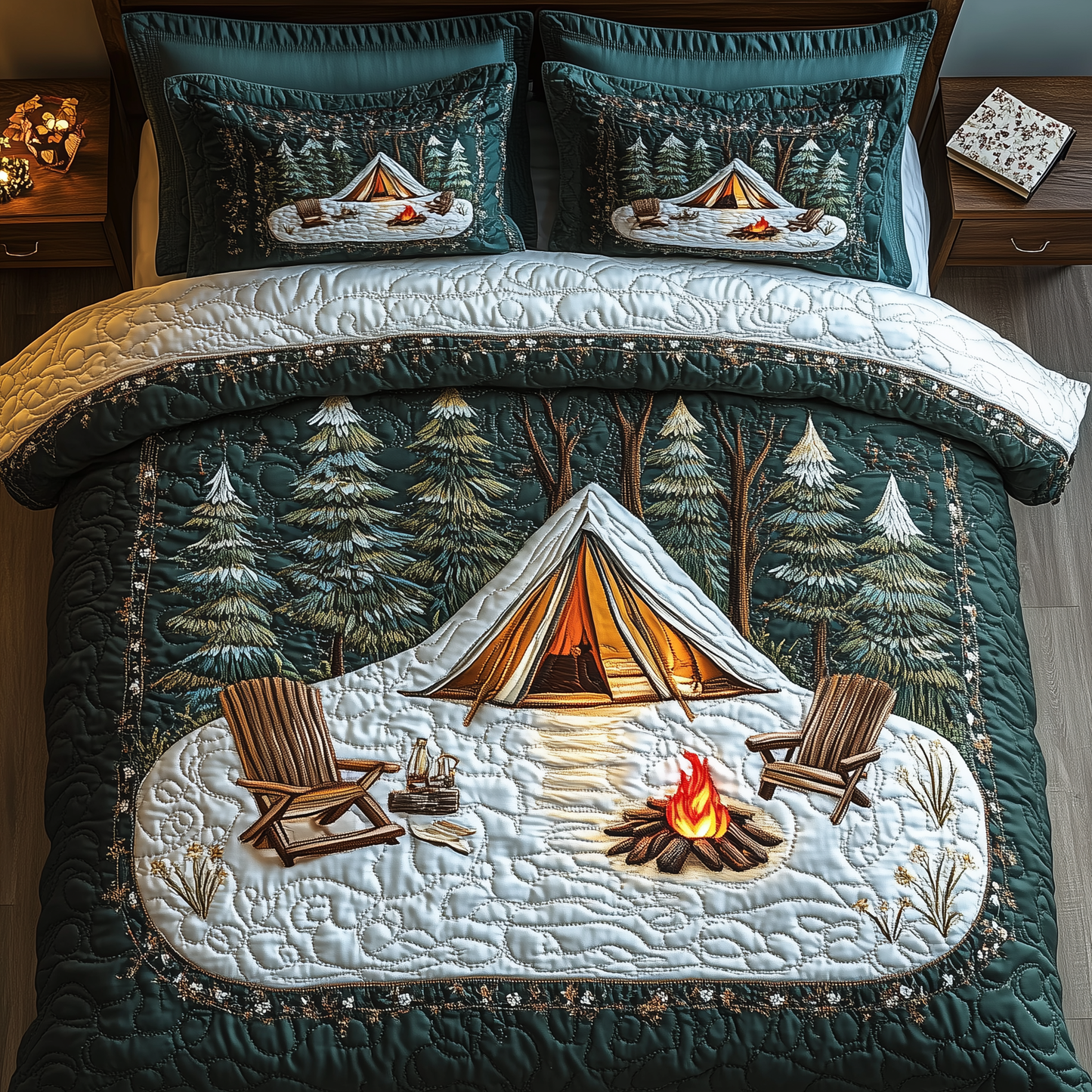 Peaceful Camping Life 3-Piece Quilted Bedding Set GFTOTL1534