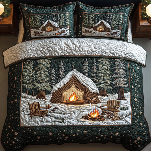 Peaceful Camping Life 3-Piece Quilted Bedding Set GFTOTL1536