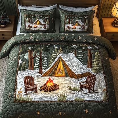 Peaceful Camping Life 3-Piece Quilted Bedding Set GFTOTL1537