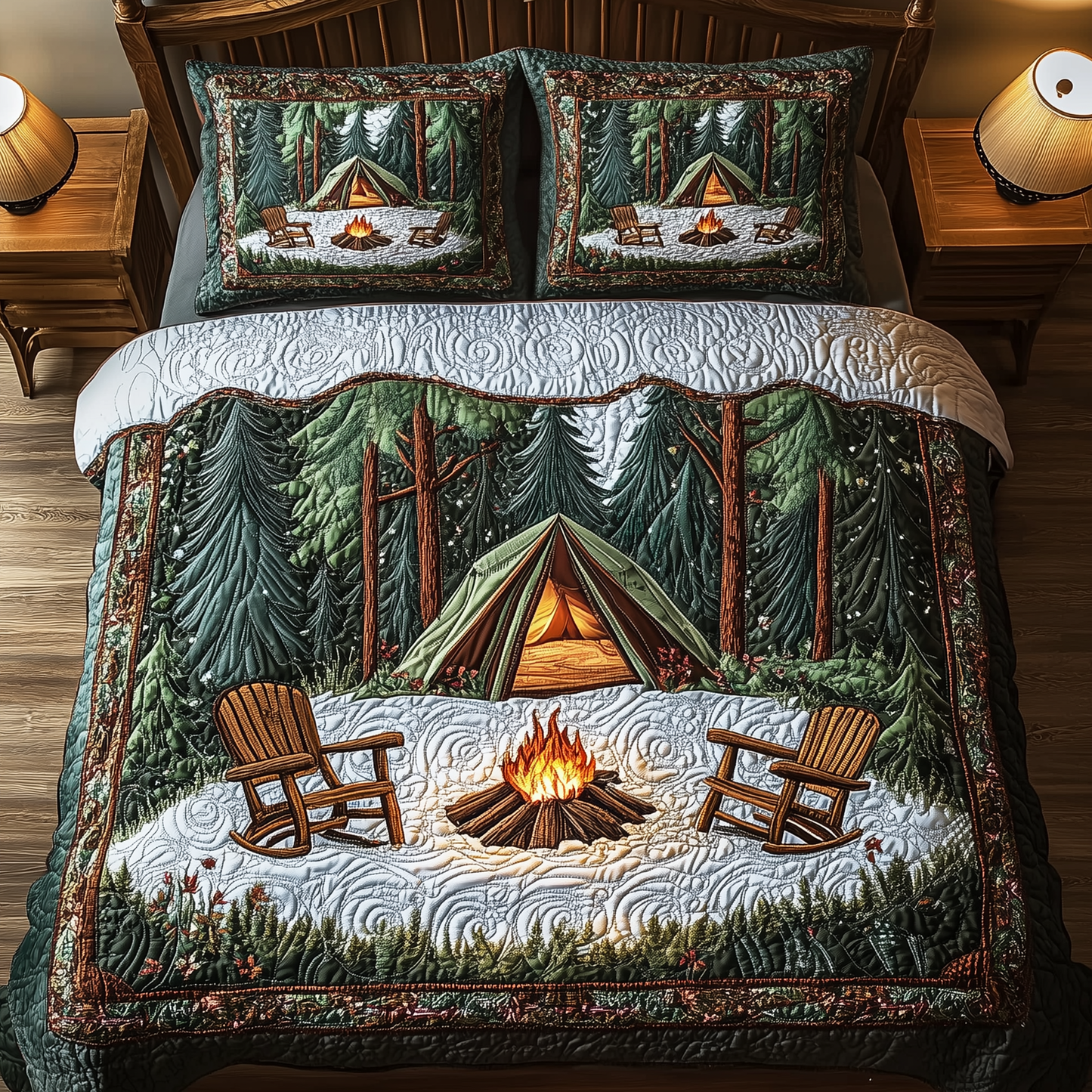 Peaceful Camping Life 3-Piece Quilted Bedding Set GFTOTL1539