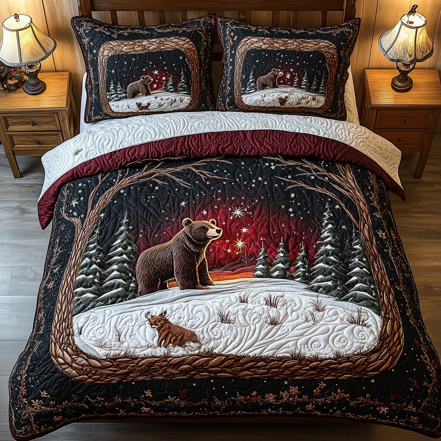 Mystery in the Forest 3-Piece Quilted Bedding Set GFTOTL1544