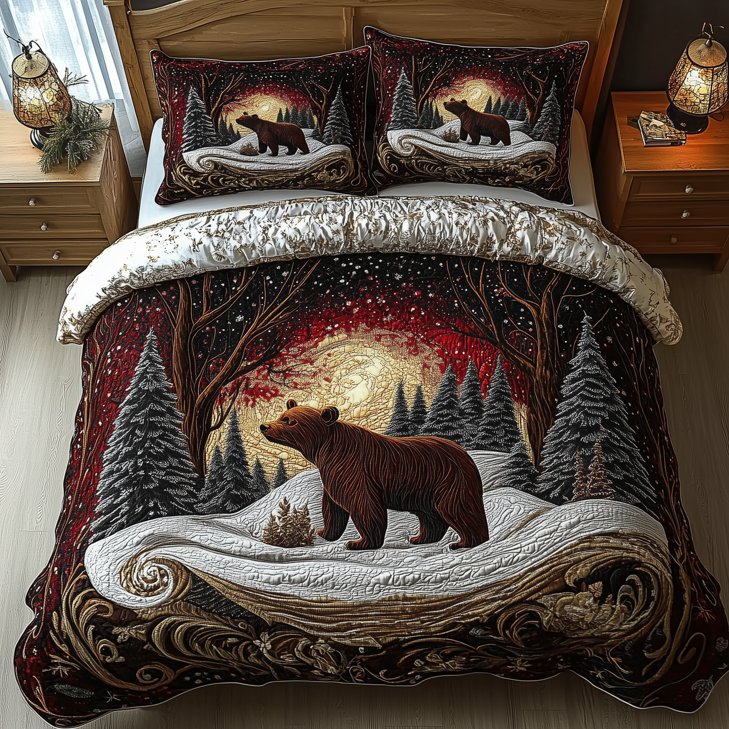 Mystery in the Forest 3-Piece Quilted Bedding Set GFTOTL1546