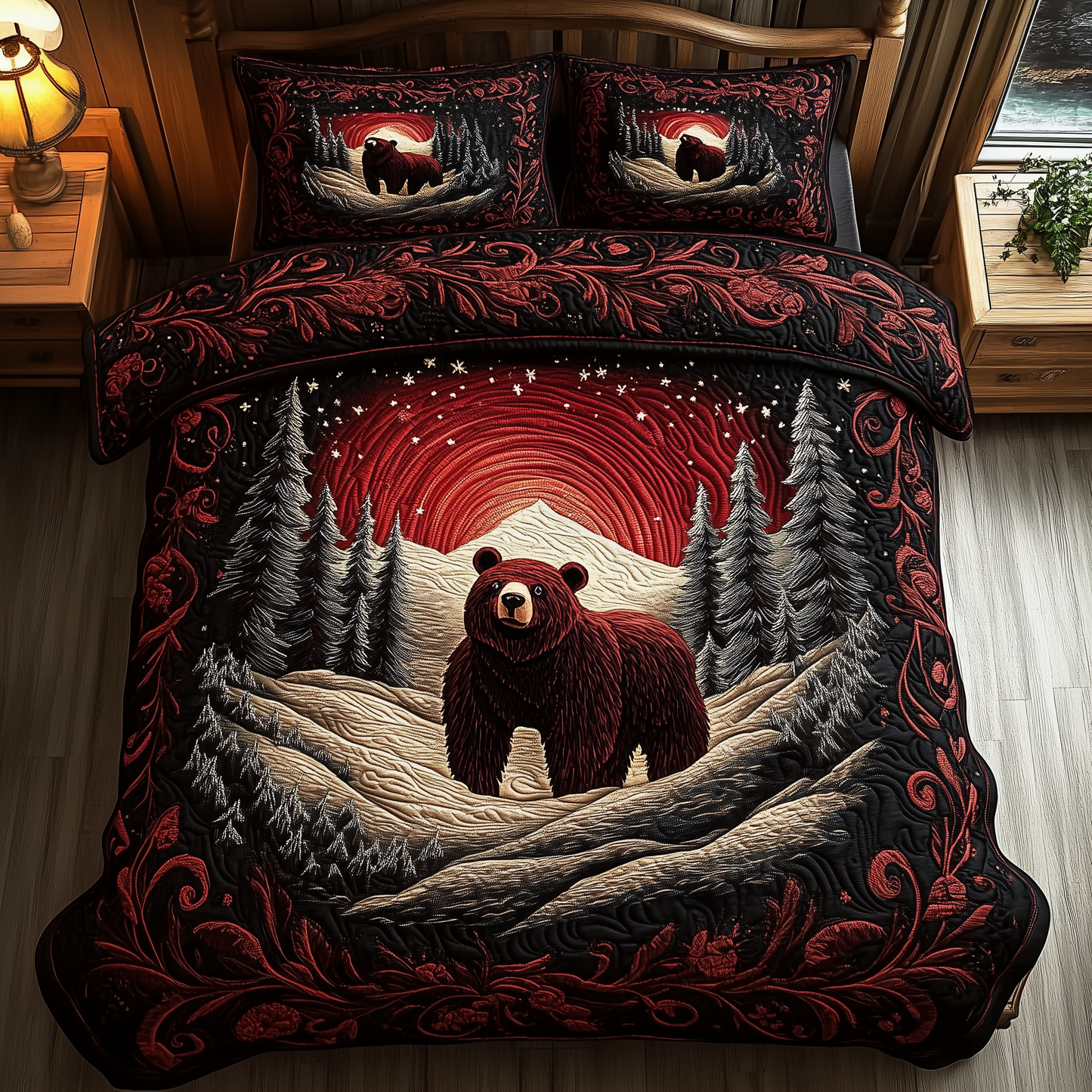 Mystery in the Forest 3-Piece Quilted Bedding Set GFTOTL1549