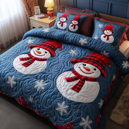 Let It Snow Vintage 3-Piece Quilted Bedding Set GFTOTL1611
