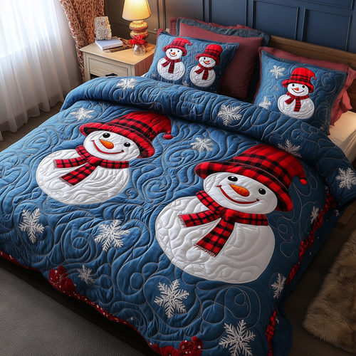 Let It Snow Vintage 3-Piece Quilted Bedding Set GFTOTL1611
