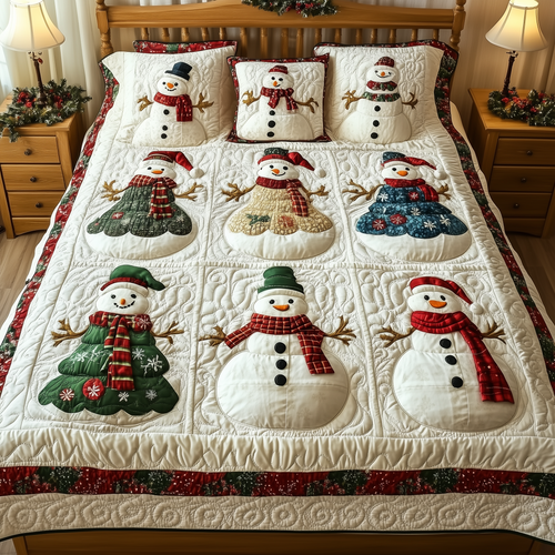 Let It Snow Vintage 3-Piece Quilted Bedding Set GFTOTL1612