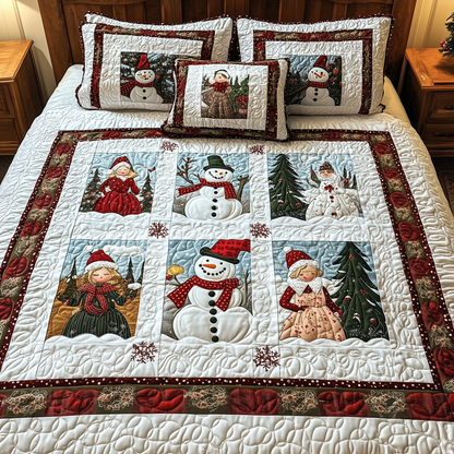 Let It Snow Vintage 3-Piece Quilted Bedding Set GFTOTL1615