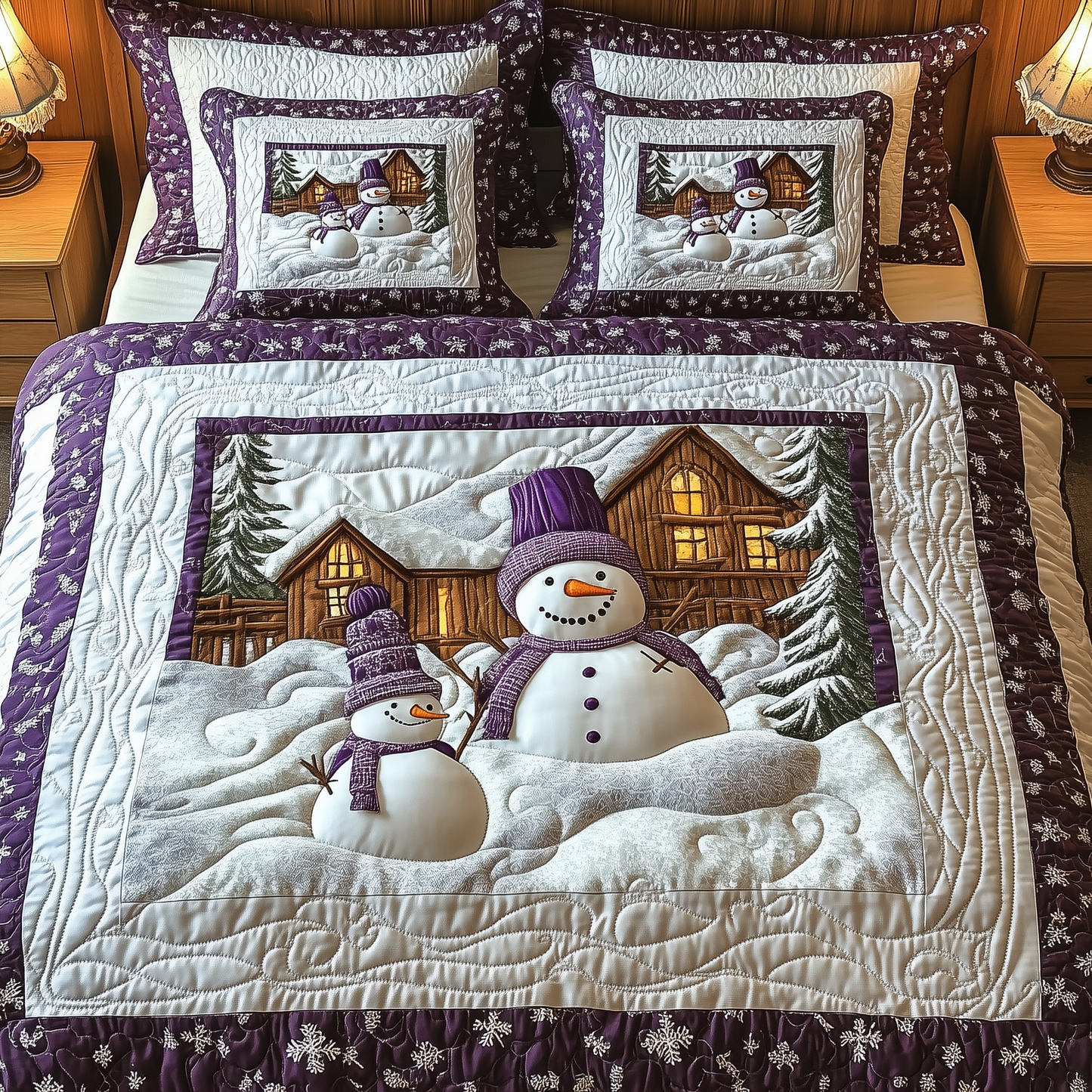 Purple Joy 3-Piece Quilted Bedding Set GFTOTL1643
