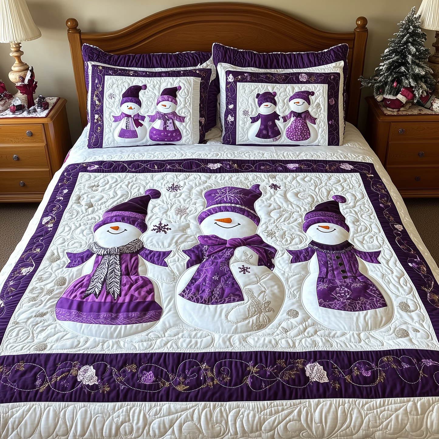 Purple Joy 3-Piece Quilted Bedding Set GFTOTL1644
