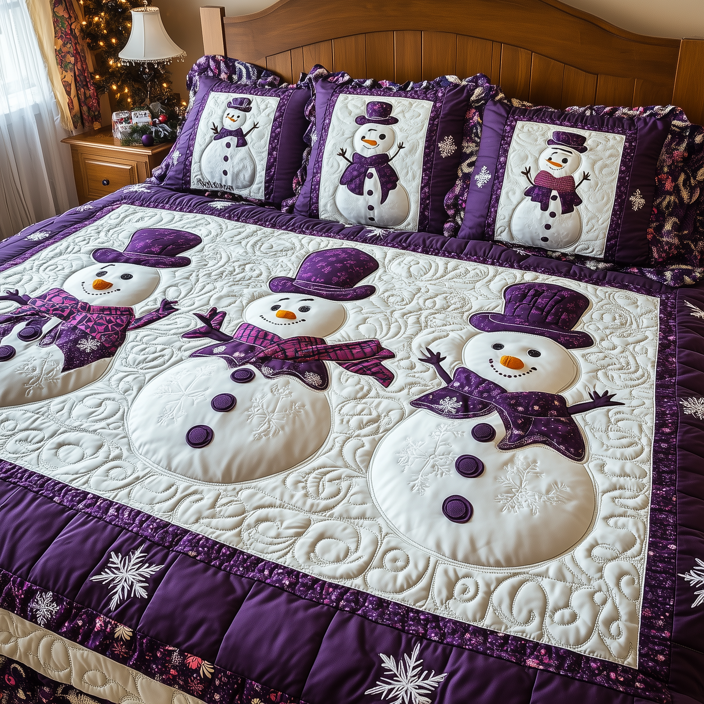 Purple Joy 3-Piece Quilted Bedding Set GFTOTL1648