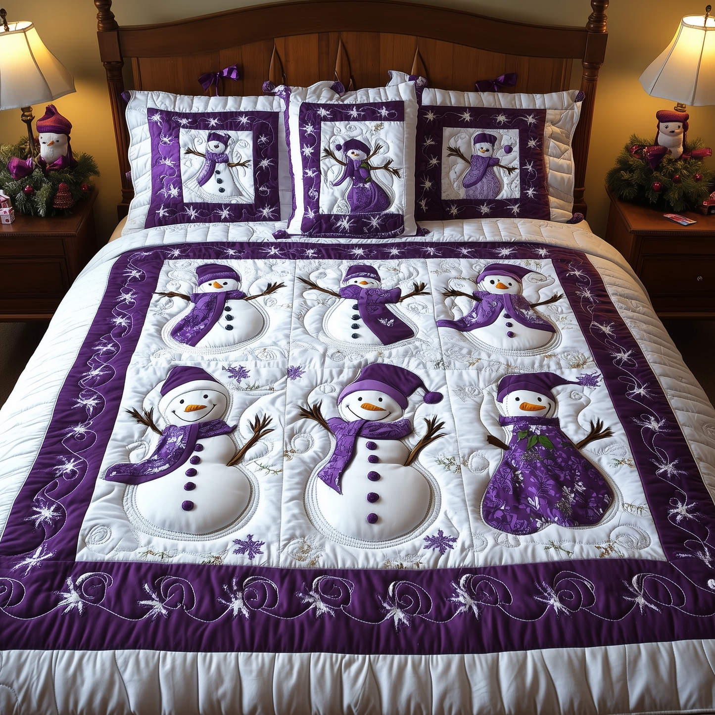 Purple Joy 3-Piece Quilted Bedding Set GFTOTL1650