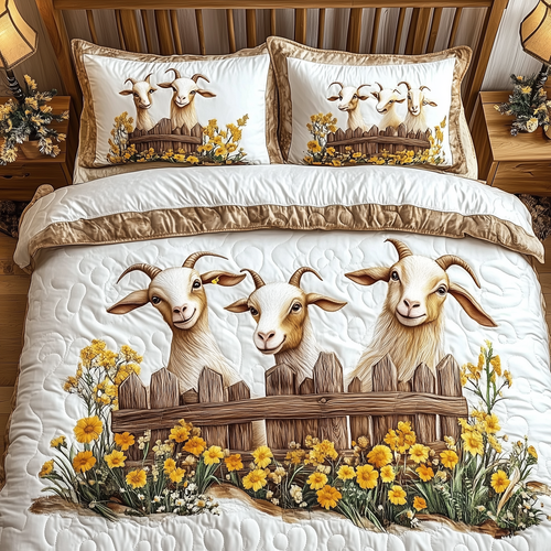 Goat Lover 3-Piece Quilted Bedding Set GFTOTL1658