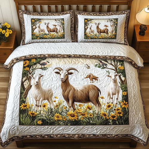Goat Lover 3-Piece Quilted Bedding Set GFTOTL1662