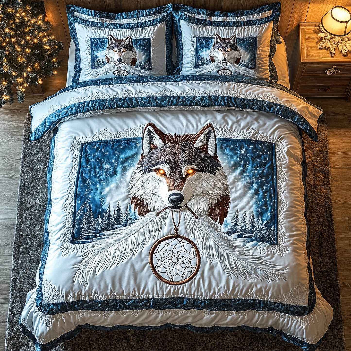 Majestic Wolf 3-Piece Quilted Bedding Set GFTOTL1665