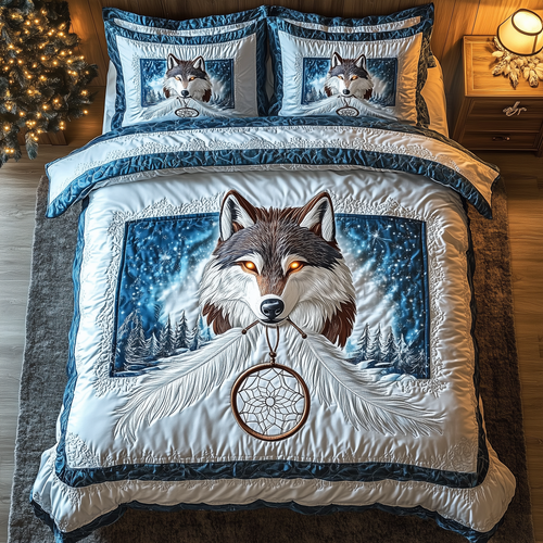 Majestic Wolf 3-Piece Quilted Bedding Set GFTOTL1665