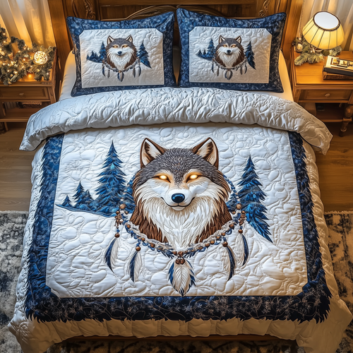 Majestic Wolf 3-Piece Quilted Bedding Set GFTOTL1666