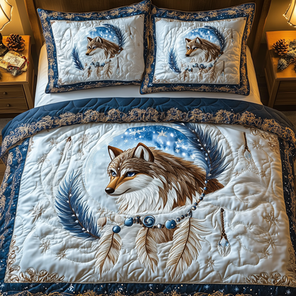 Majestic Wolf 3-Piece Quilted Bedding Set GFTOTL1667