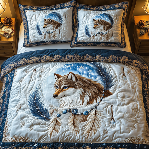 Majestic Wolf 3-Piece Quilted Bedding Set GFTOTL1667