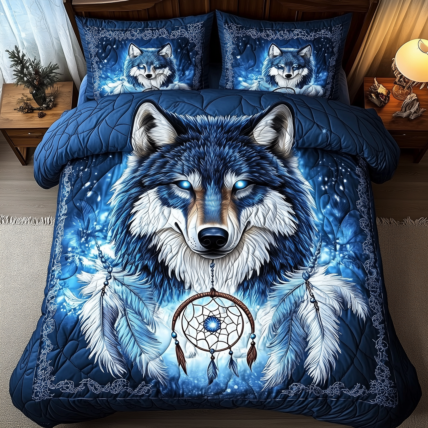 Majestic Wolf 3-Piece Quilted Bedding Set GFTOTL1668