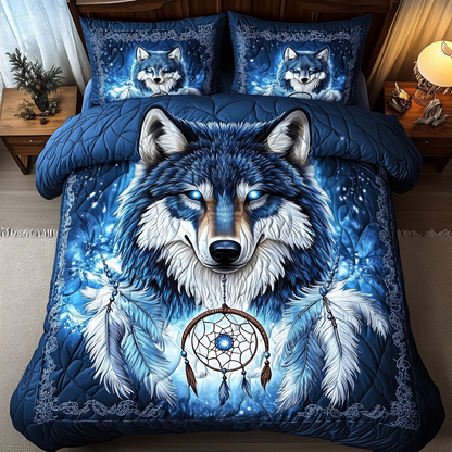 Majestic Wolf 3-Piece Quilted Bedding Set GFTOTL1668