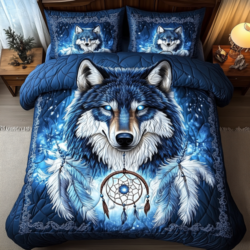 Majestic Wolf 3-Piece Quilted Bedding Set GFTOTL1668