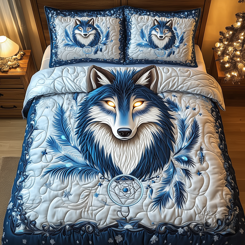 Majestic Wolf 3-Piece Quilted Bedding Set GFTOTL1671