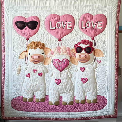 Cow Valentine Quilted Blanket GFTOTL1686