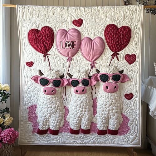Cow Valentine Quilted Blanket GFTOTL1687