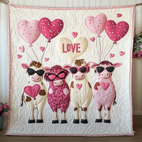 Cow Valentine Quilted Blanket GFTOTL1690