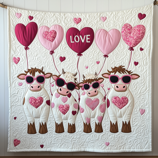 Cow Valentine Quilted Blanket GFTOTL1691