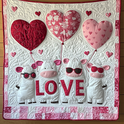 Cow Valentine Quilted Blanket GFTOTL1694