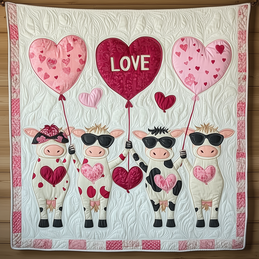Cow Valentine Quilted Blanket GFTOTL1697