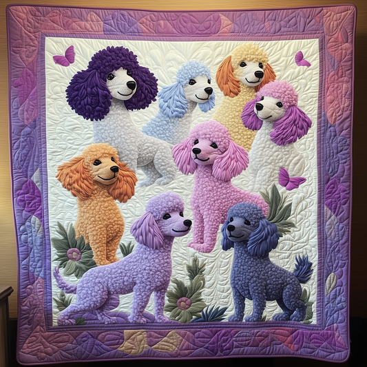 Whimsical Poodle Quilted Blanket GFTOTL1808