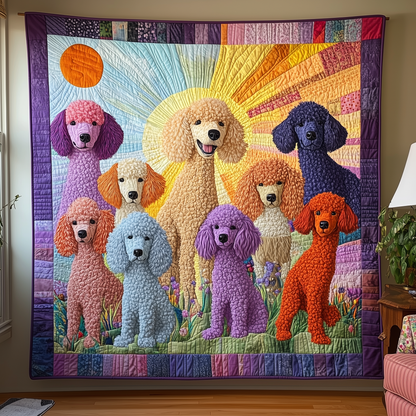 Whimsical Poodle Quilted Blanket GFTOTL1811