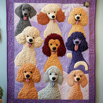 Colorful Poodle Quilted Blanket GFTOTL1818