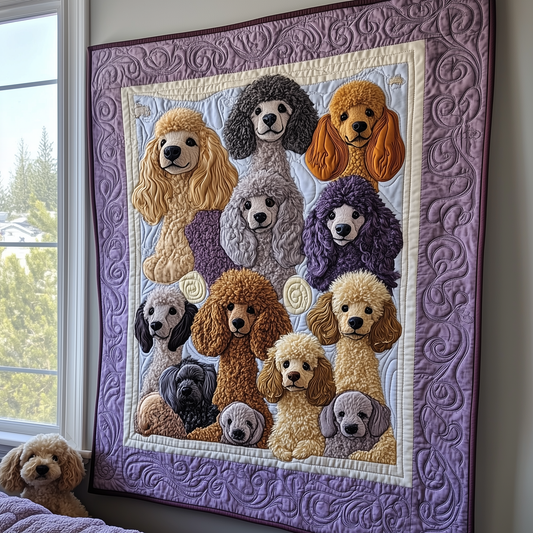 Purple Poodle Quilted Blanket GFTOTL1821