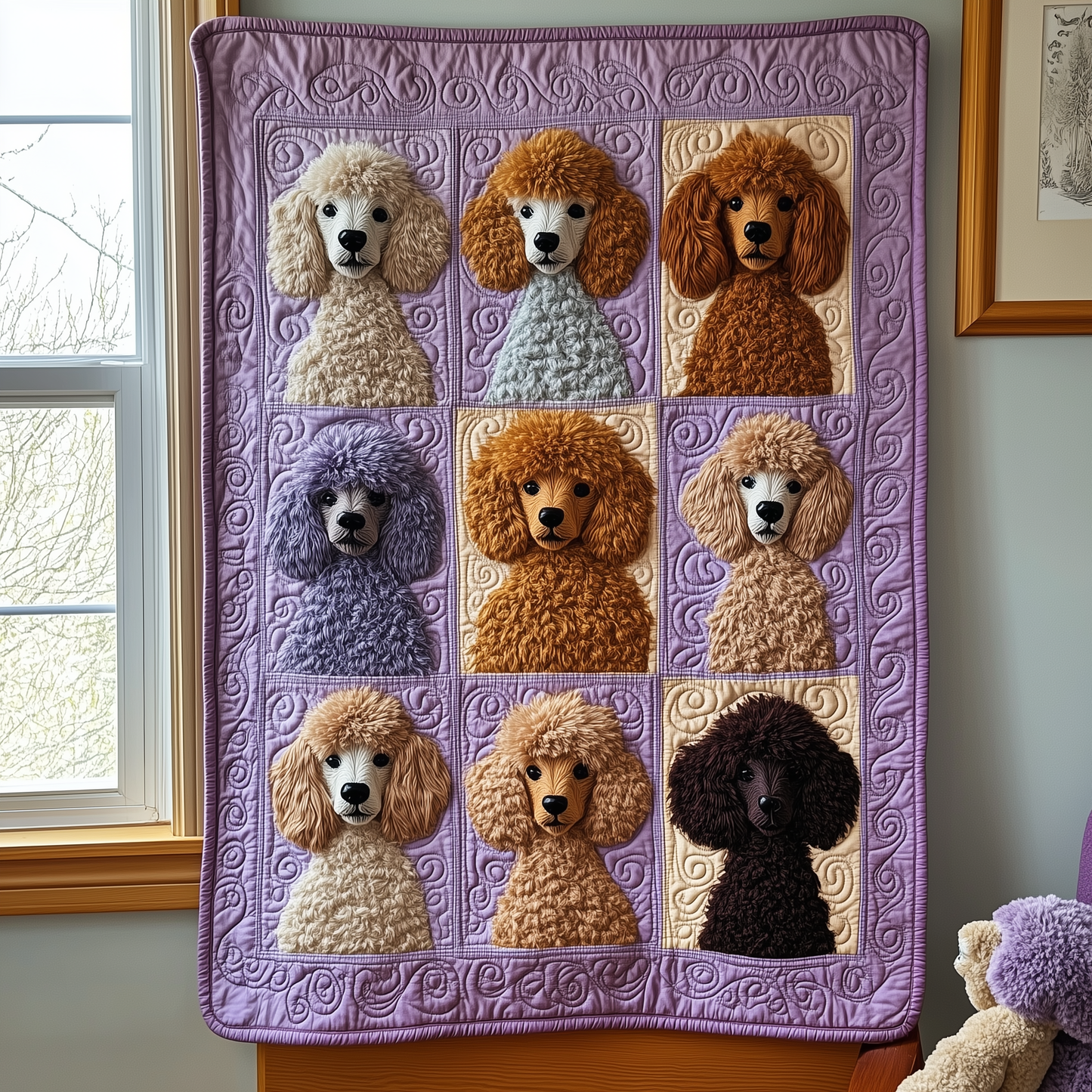 Purple Poodle Quilted Blanket GFTOTL1822