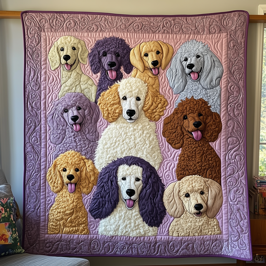 Purple Poodle Quilted Blanket GFTOTL1823