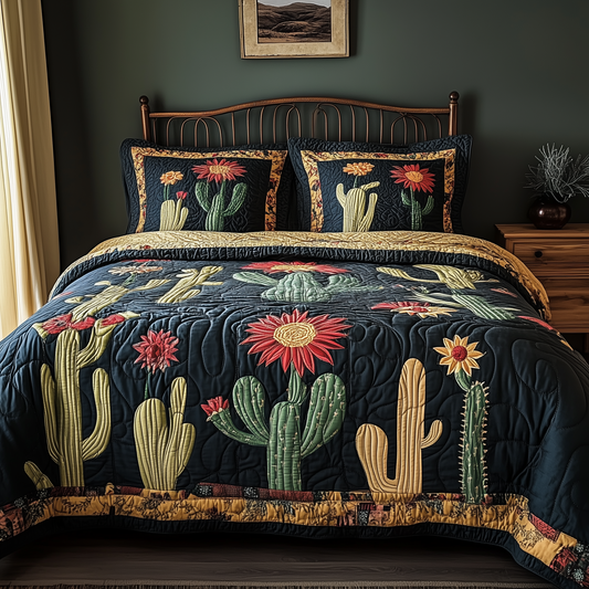 Rustic Cactus 3-Piece Quilted Bedding Set GFTOTL1830