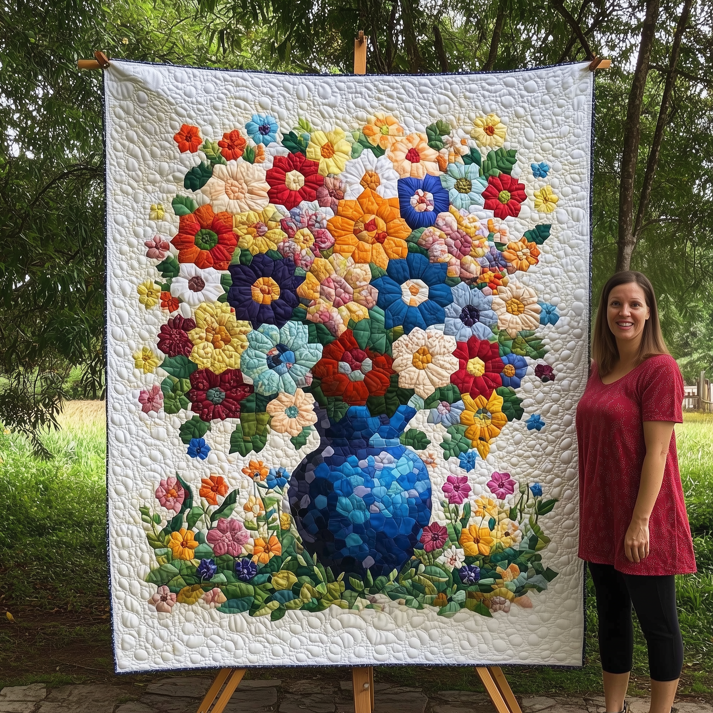 Flower Garden Quilted Blanket GFTOTL1861