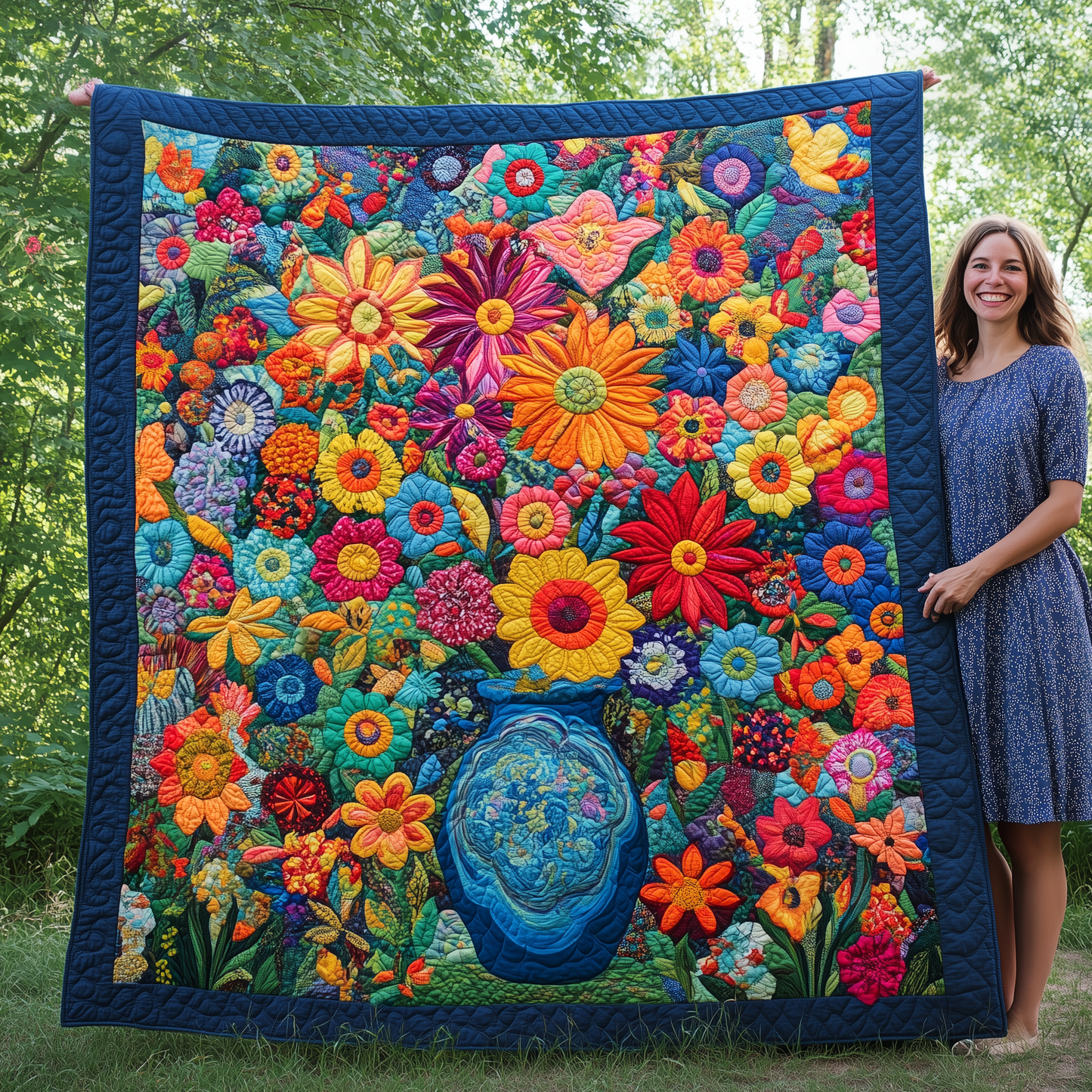 Flower Garden Quilted Blanket GFTOTL1863