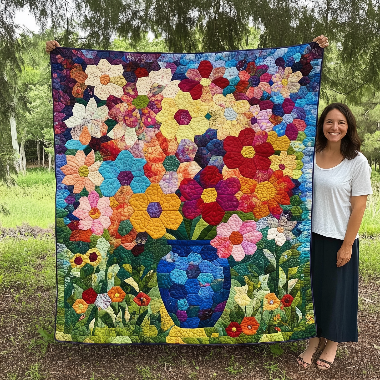 Flower Garden Quilted Blanket GFTOTL1865