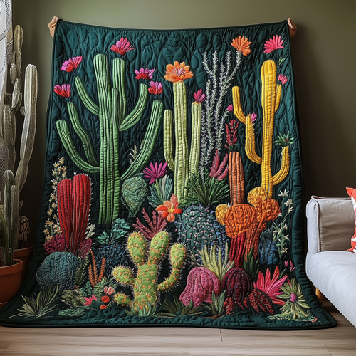 Night Blooming Cactus Quilted Blanket GFTOTL1868